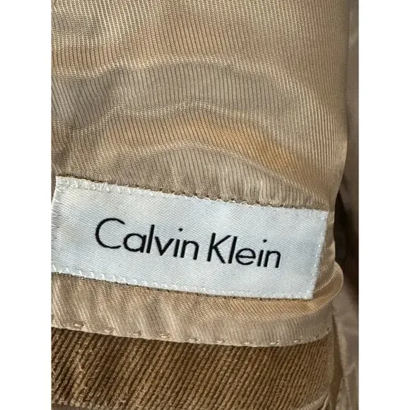 Calvin Klein Men’s 42L Tan Corduroy Blazer Sport Coat 3 Button Classic Fall Prep - Picture 6 of 8